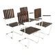 Set de 4 chaises de jardin en teck, Suède, 1960