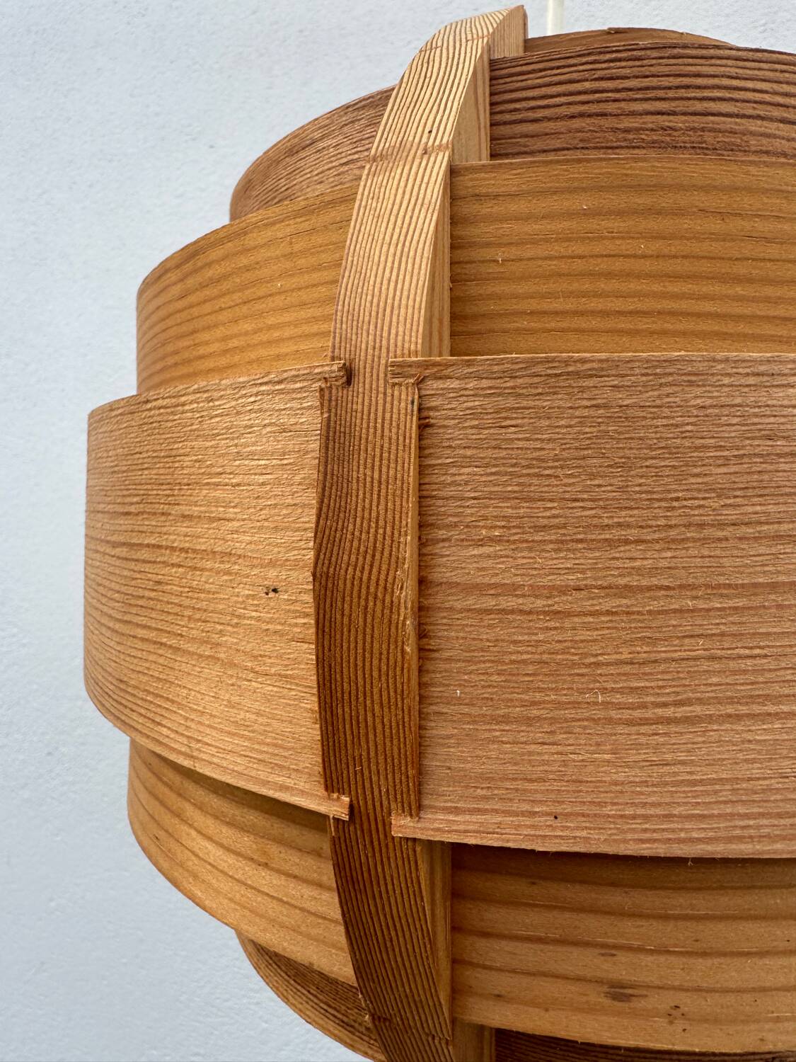 Hans Agne Jakobsson wooden pendant light, 1960s