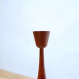 Paire de bougeoirs scandinaves vintage en teck