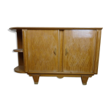 Buffet de coin en bois clair époque Art Déco circa 1930, d'après Jules Leleu