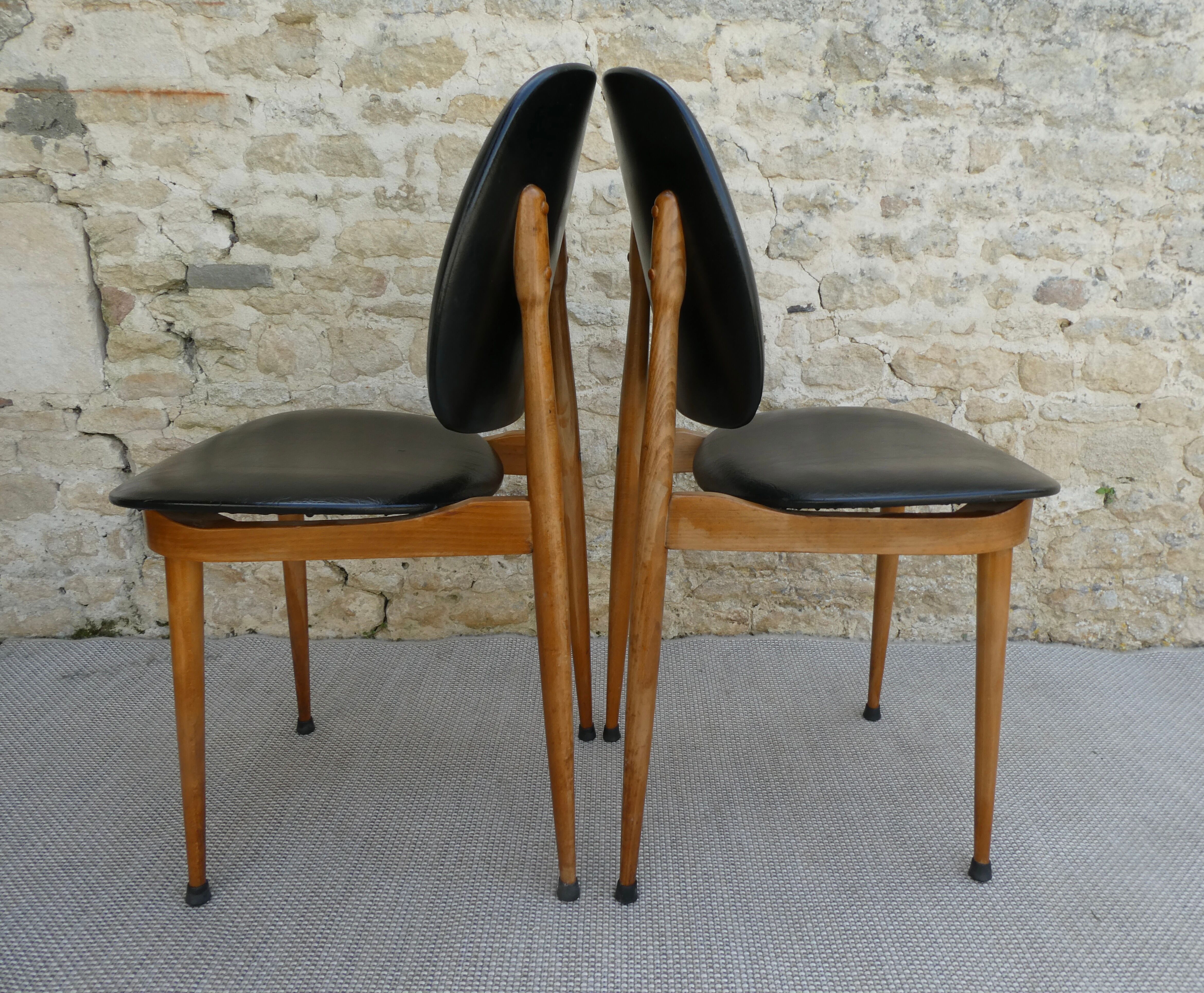 Paire de chaises Baumann, modèle Pégase