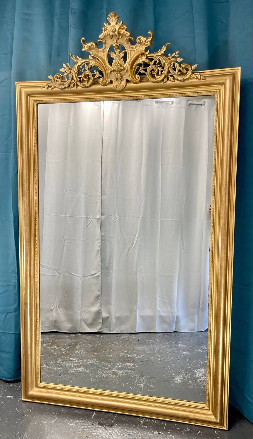 Large old 19th century mirror high 196x 112 cm superb condition