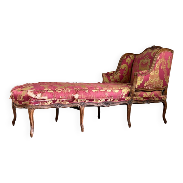 Méridienne Louis XV en bois sculpté, XVIIIème siècle