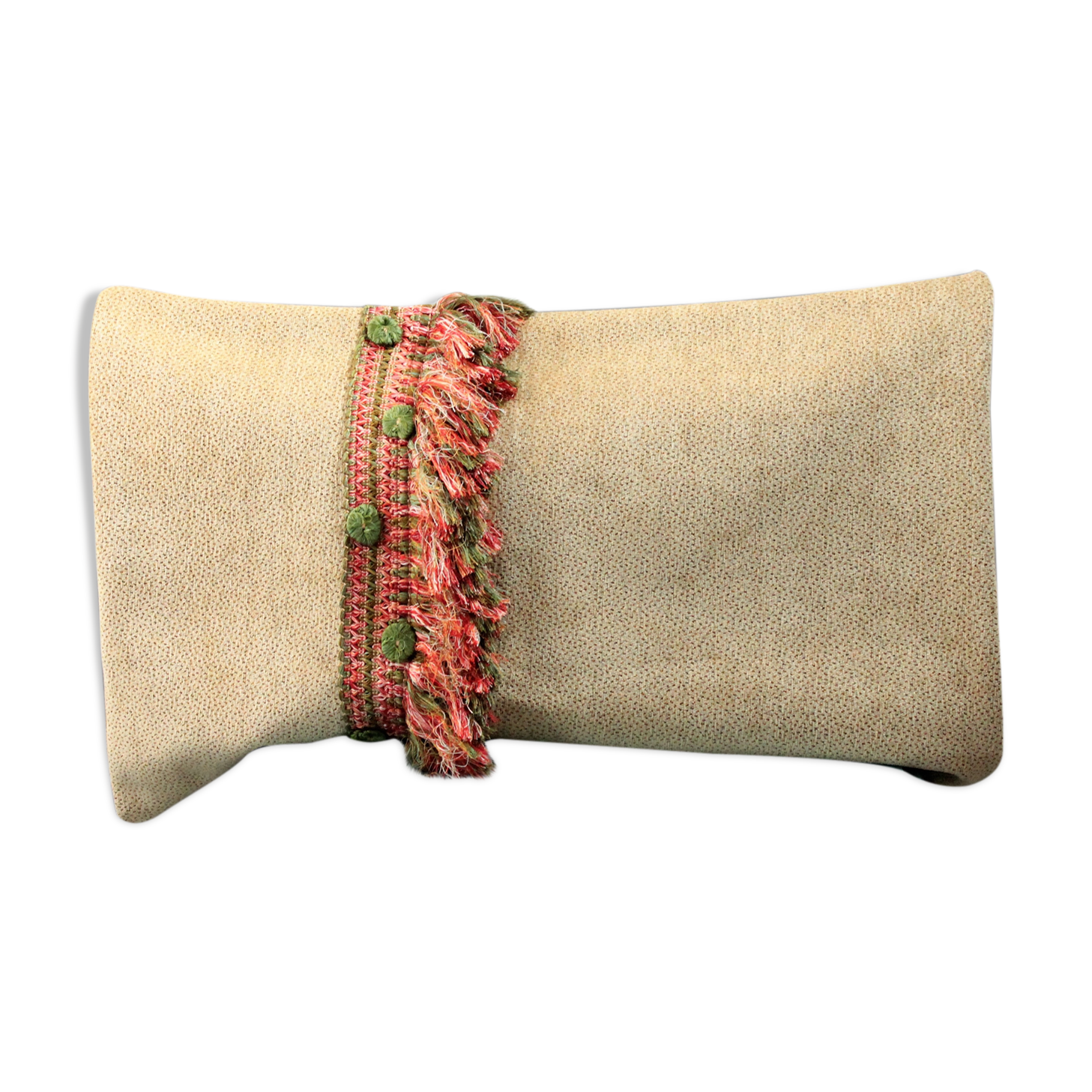 Bohemian chic cushion fringed velvet of furniture 62x40cm