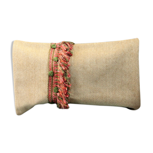 Coussin bohème chic frangé en velours d'ameublement 62x40cm — Beyit