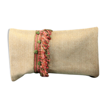 Bohemian chic cushion fringed velvet of furniture 62x40cm
