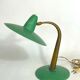 Mid-cenrury Italian Modern brass and green lacquer table lamp from 50s