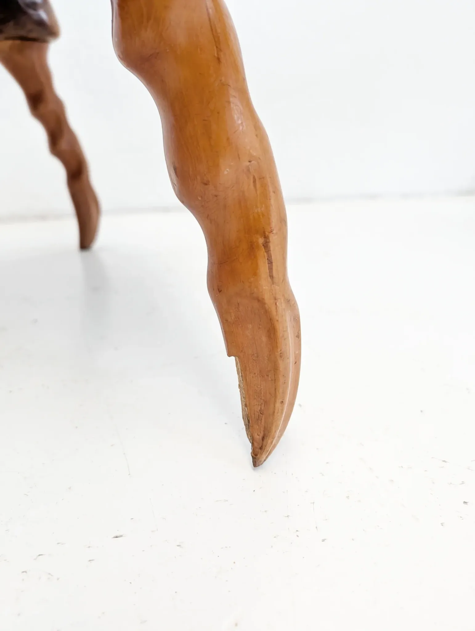 Handcarved sculptural suar wood coffee table 1960s
