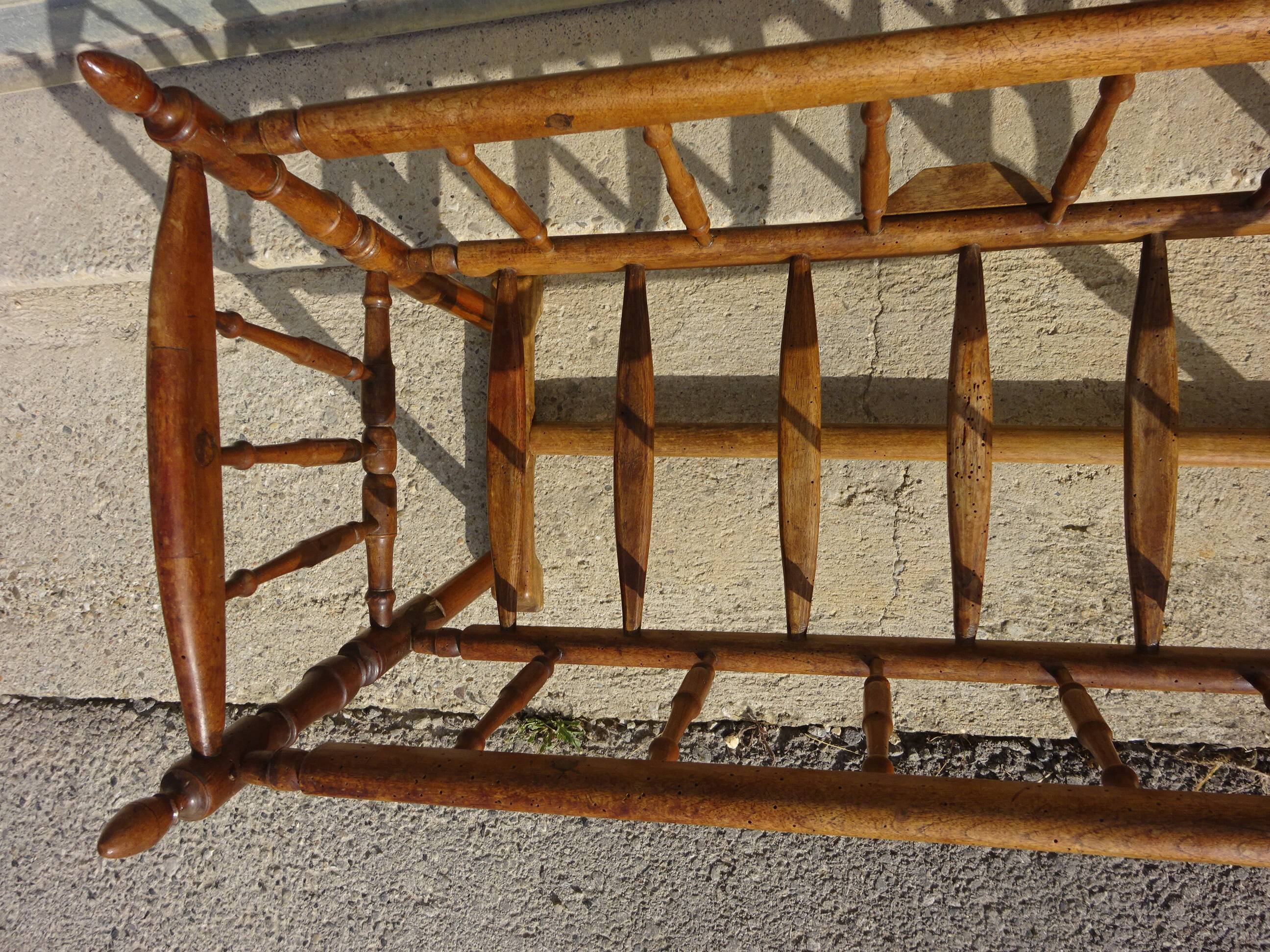 Old wooden cradle, all in walnut
