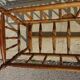 Old wooden cradle, all in walnut