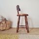 Chaise ancienne bois  - chêne - art populaire - brutaliste