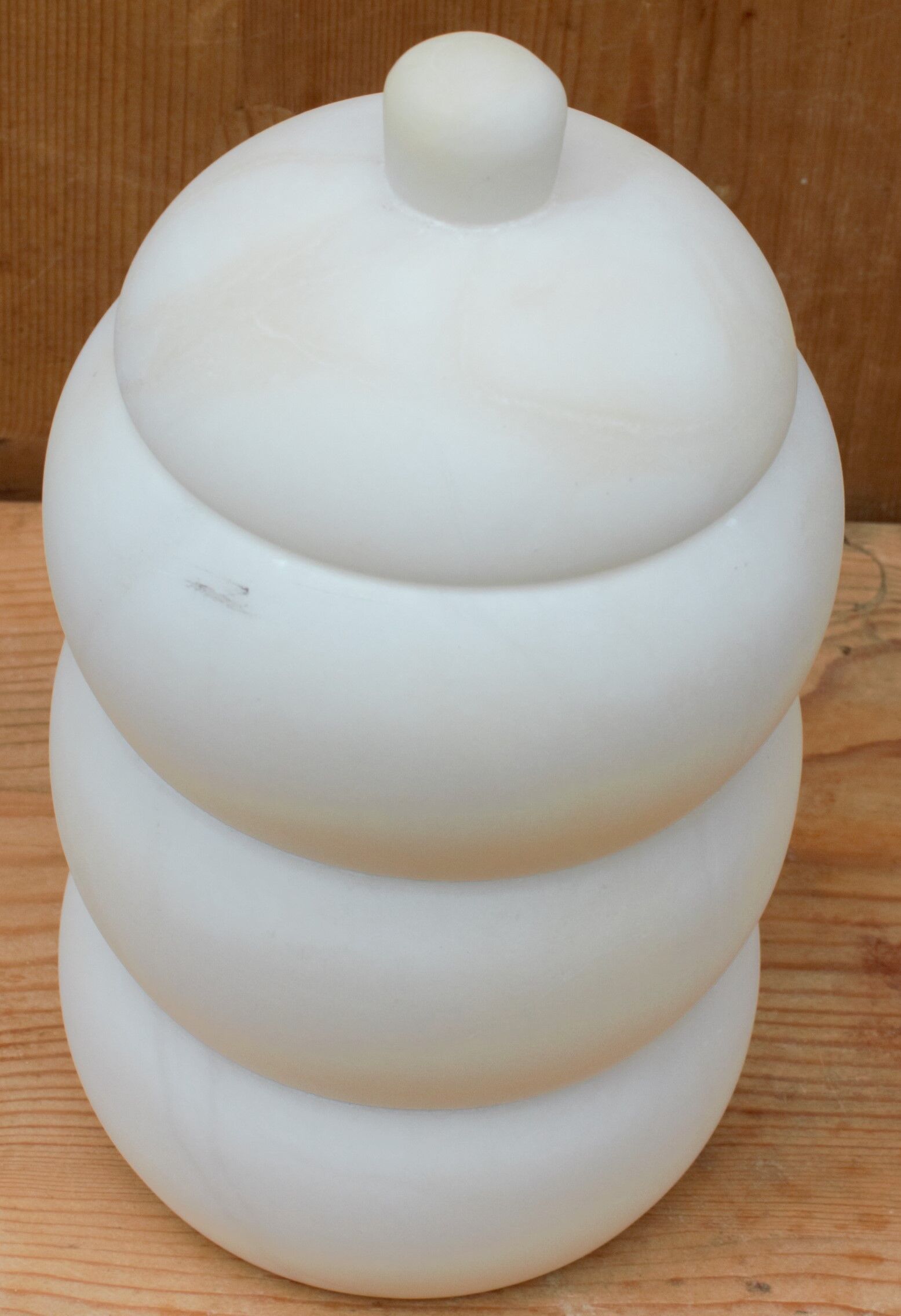 Old white marble pot