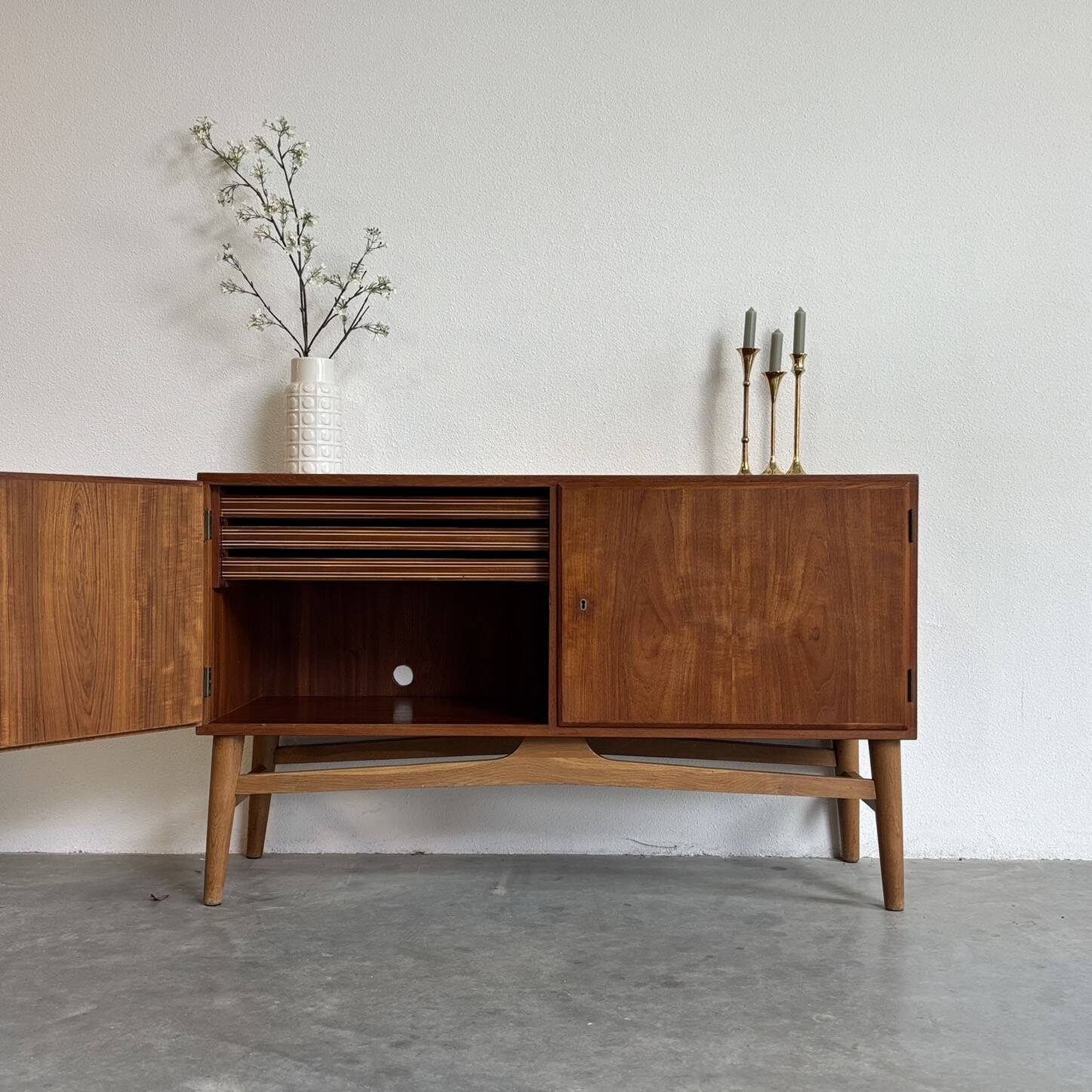 Vintage Danish sideboard teak with oak