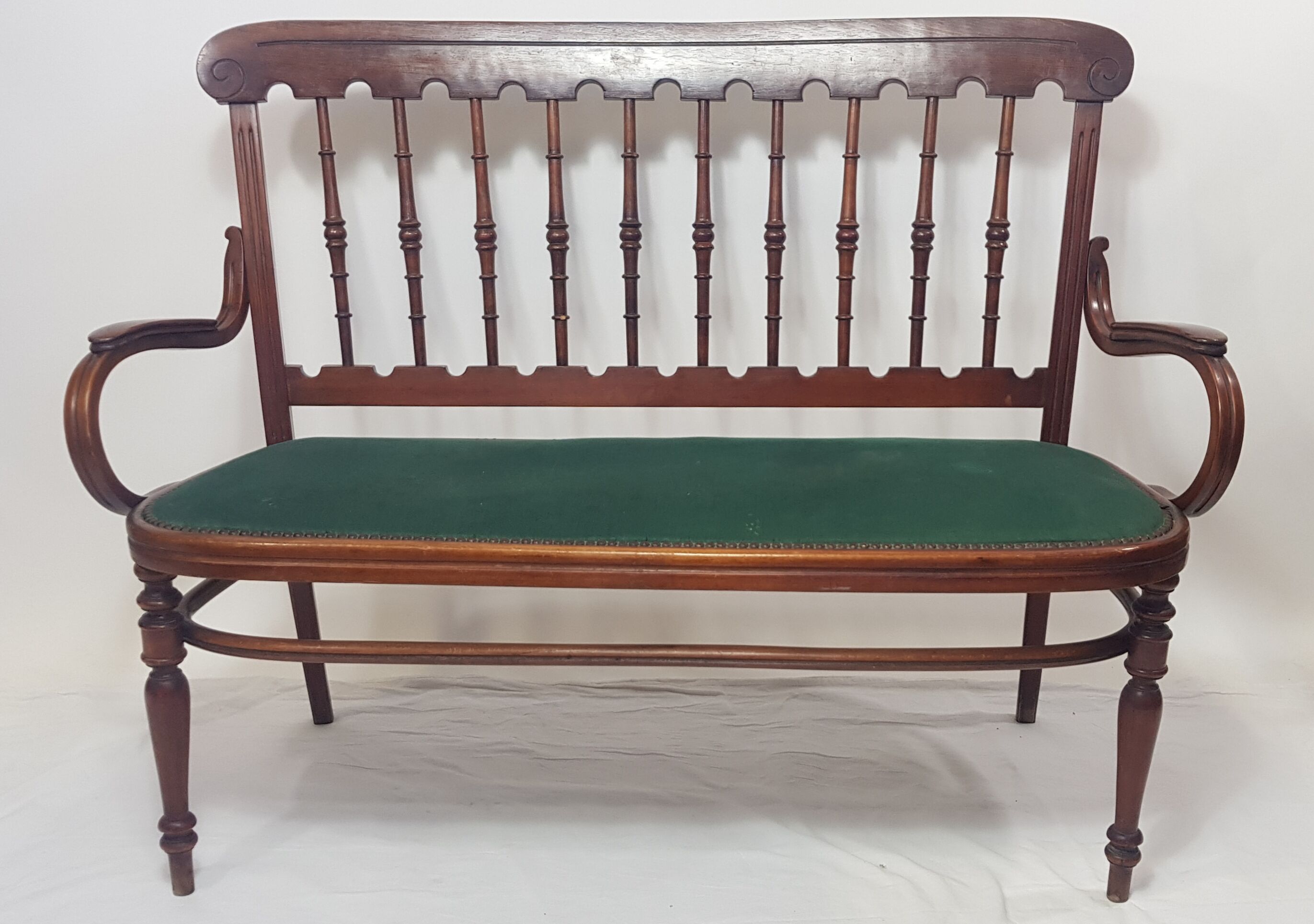 Curved wooden bench 1900