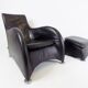 Montis Loge leather armchair with ottoman by Gerard van den Berg