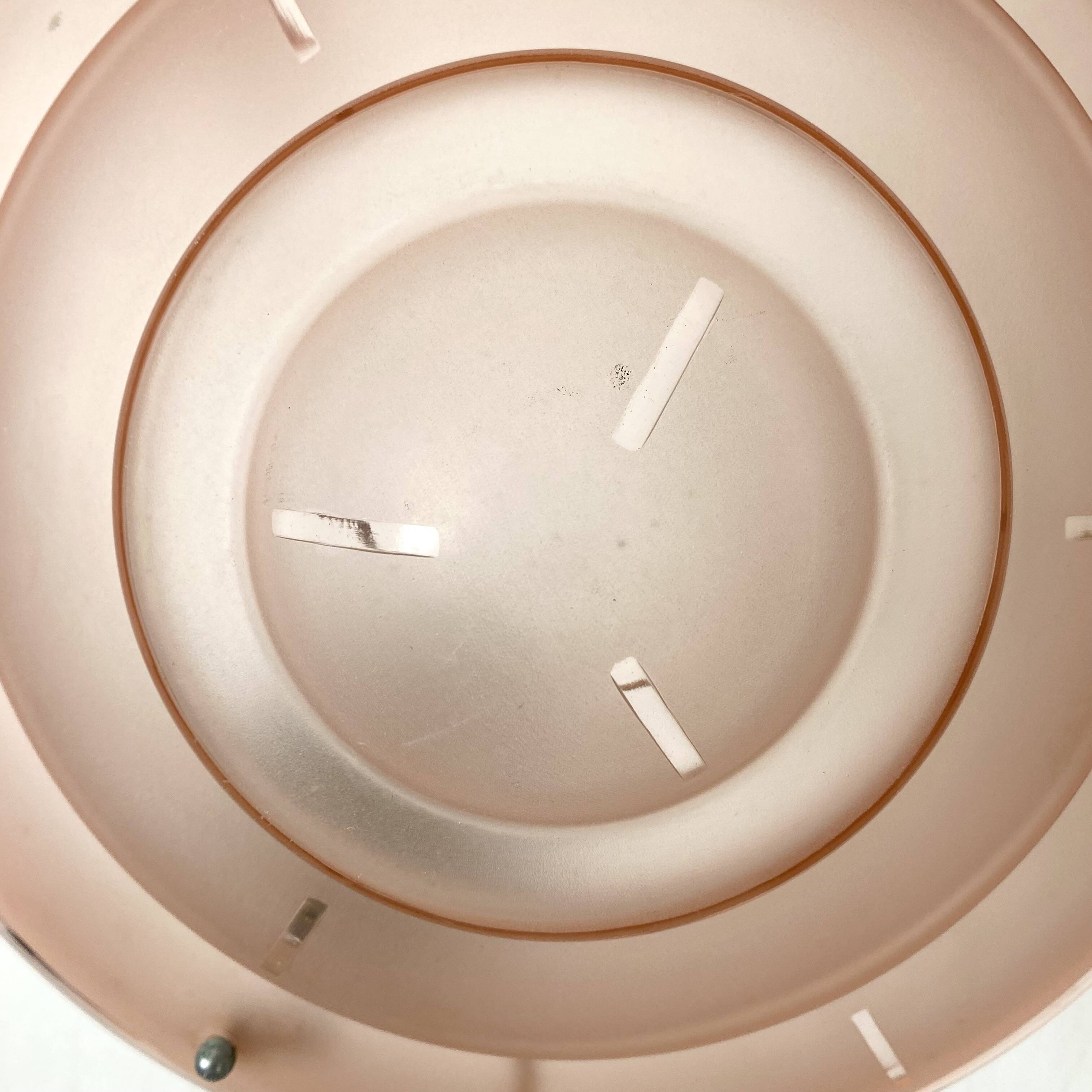 Art Deco pink glass basin pendant light