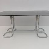 Table à manger italienne en verre fumé par Giotto Stoppino, années 70