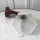 Art Deco glass wall lamp with burgundy porcelain support 30s