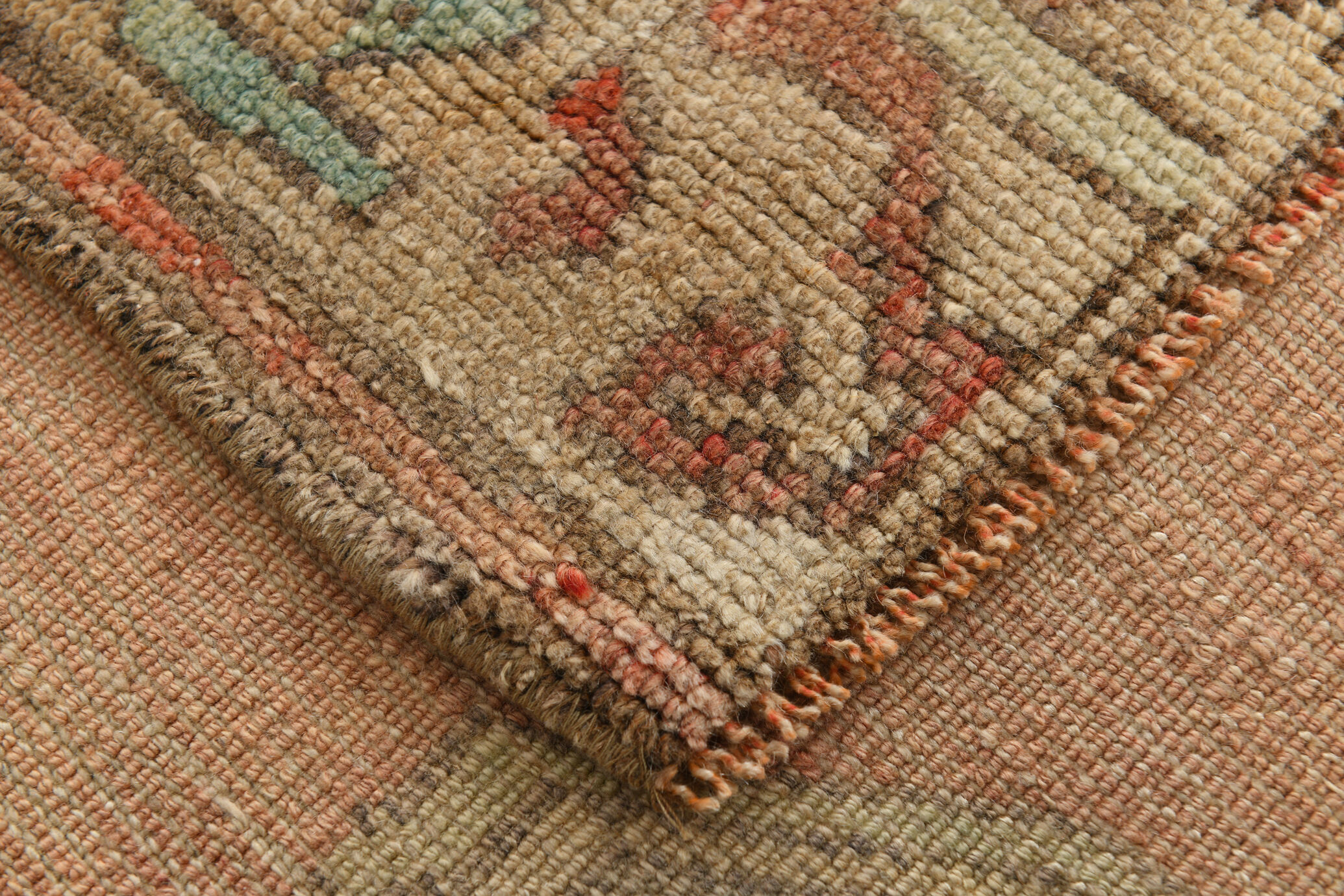 5x11 handmade wool oushak rug 344	x151cm