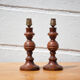 Pair of wood lamp, vintage turned wood lamp foot