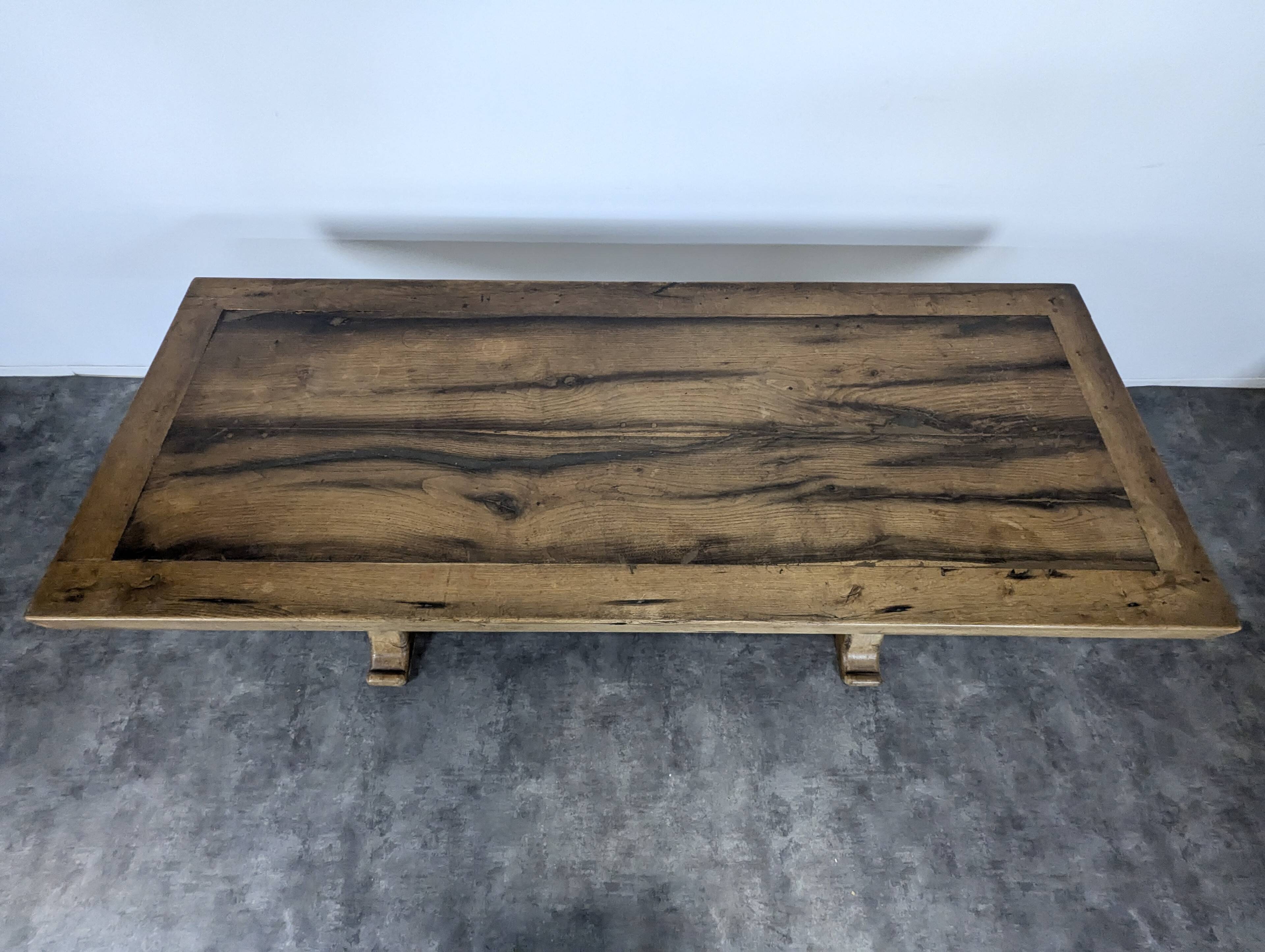 Two-column solid oak monastery table