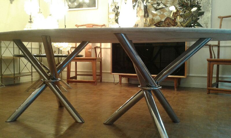 Table marble year 50 chrome foot