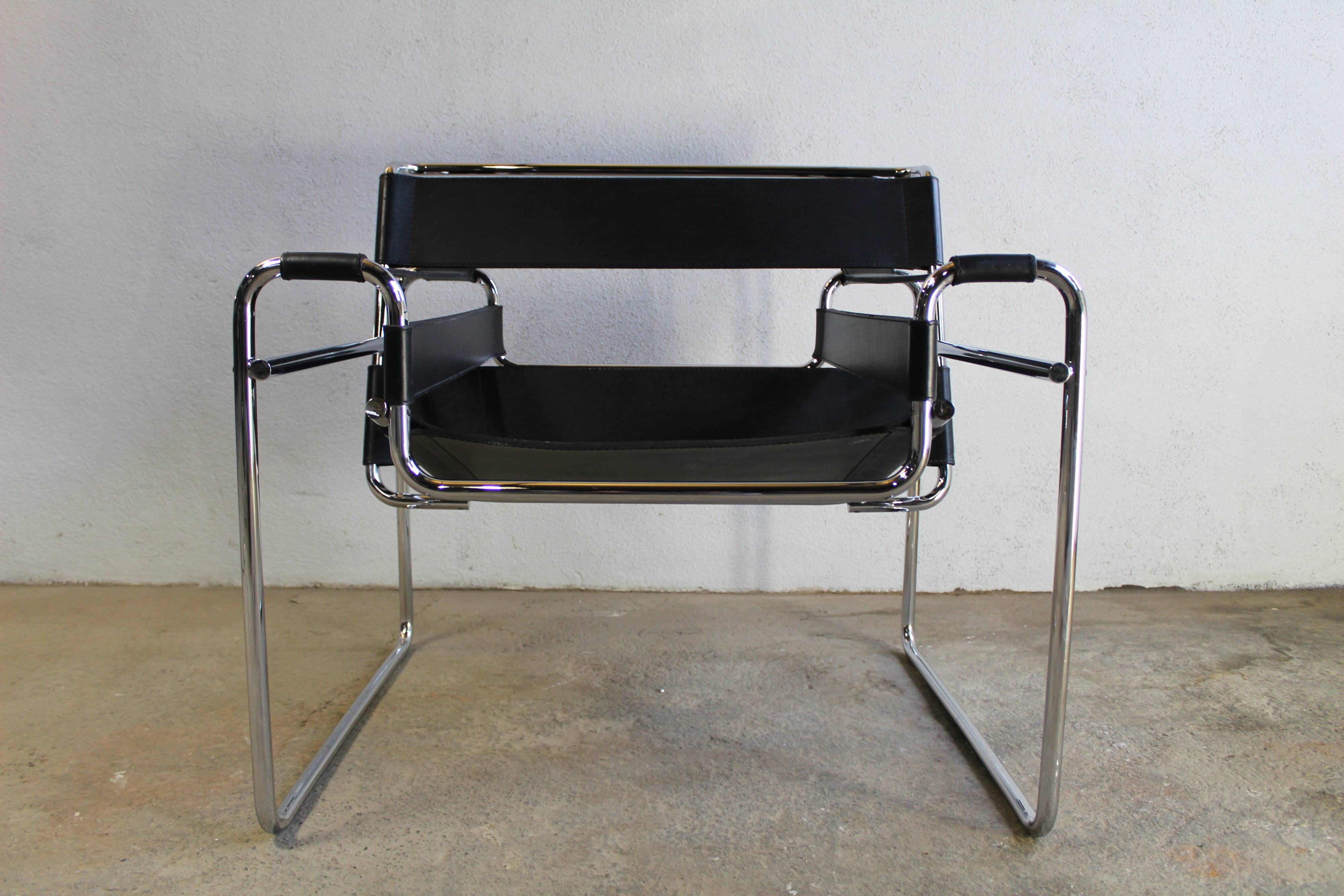 Armchairs B3 Wassily by Marcel Breuer edition Gavina