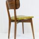 Suite de 4 chaises bistrot camouflage jaune & noir 1950 vintage French 50's rockabilly chairs