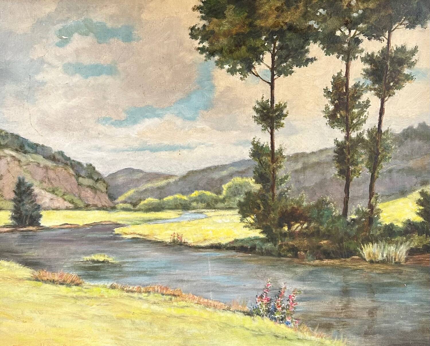 Large old signed painting