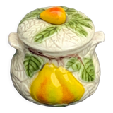 Slurry pattern pears and vintage glazed ceramic grape