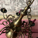 Antique gilded bronze chandelier with 8 lights