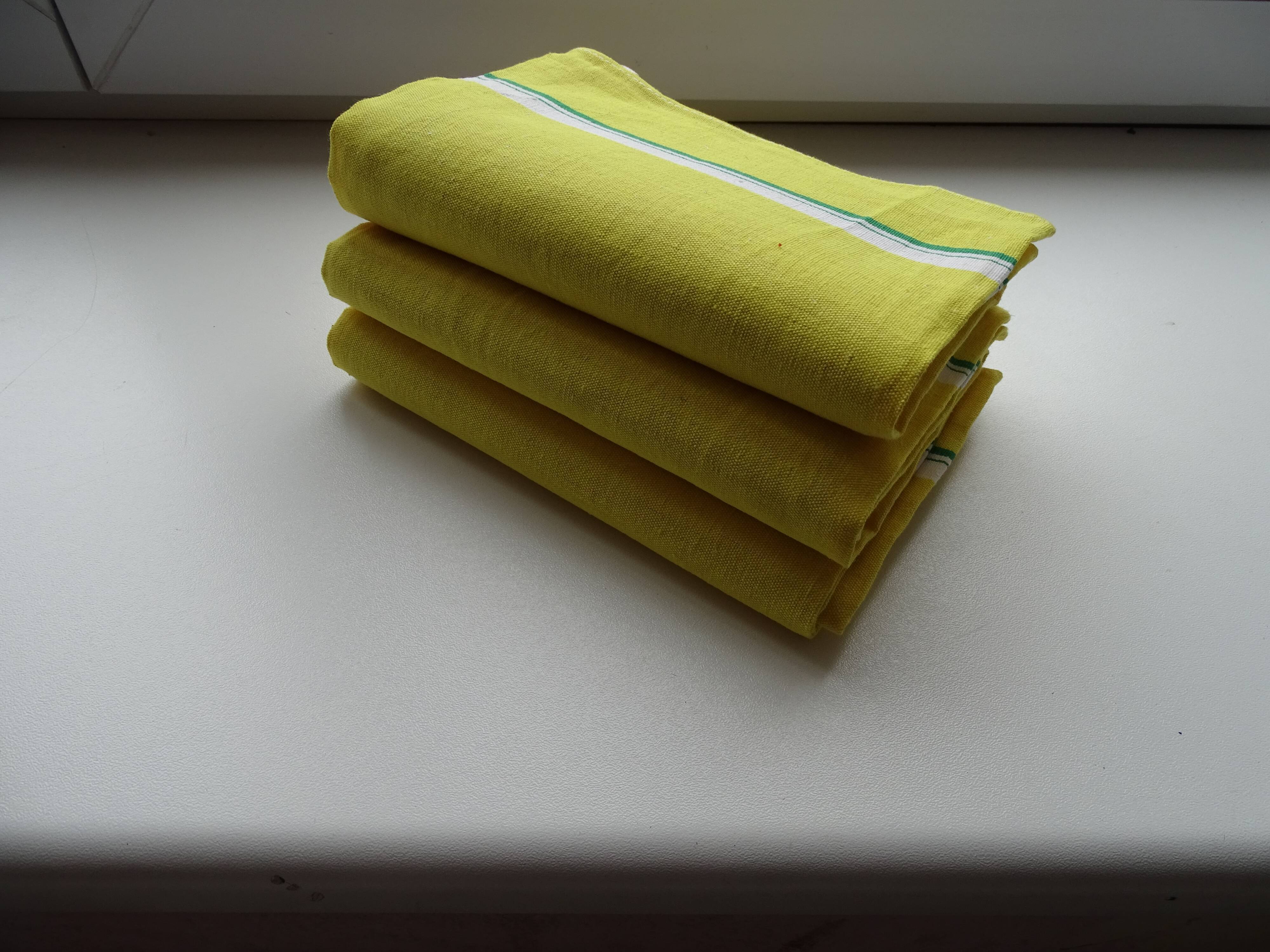 3 old linen tea towels 75 x 55