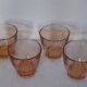 Set of 4 glass vintage pink blush