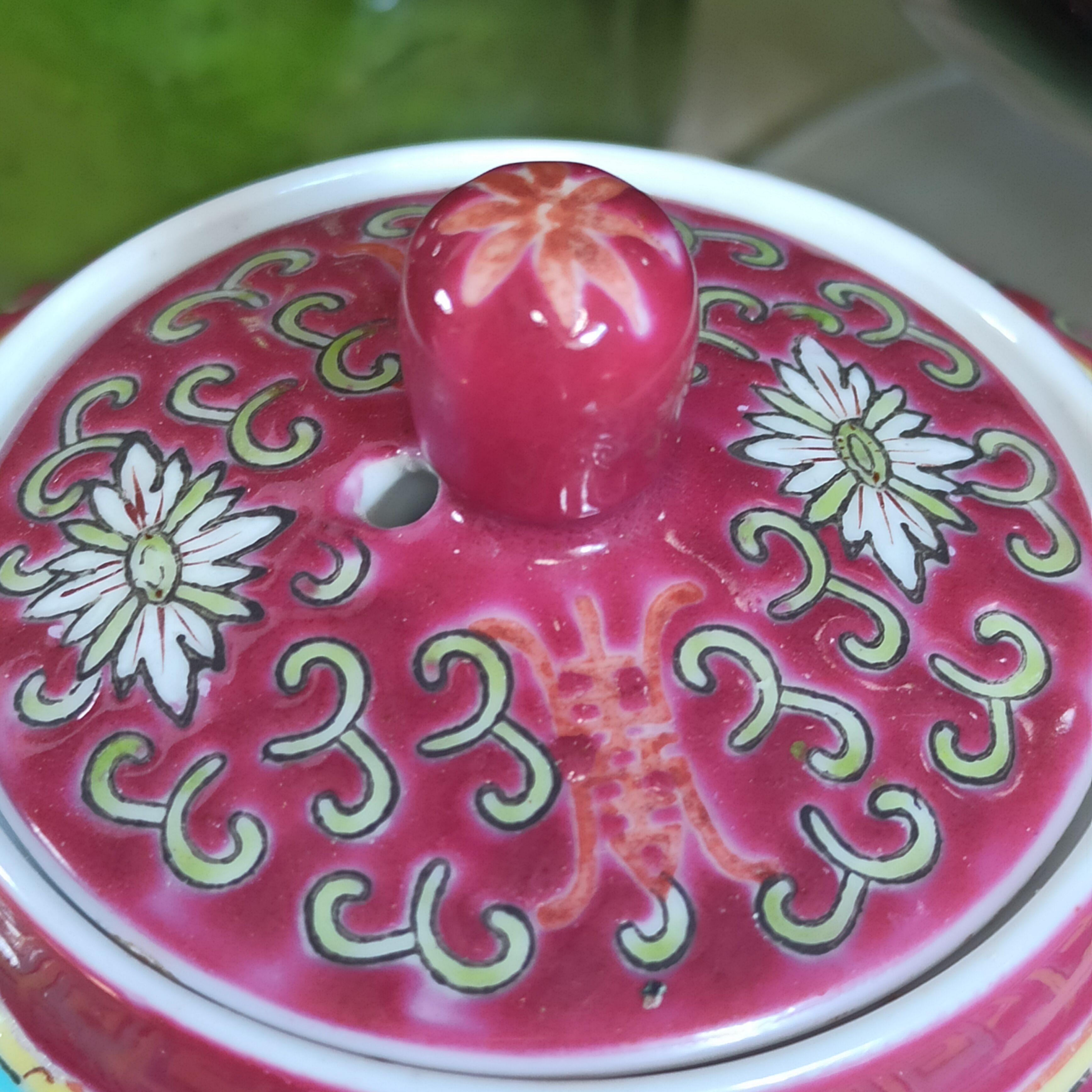 Chinese teapot Mun Shou Longevity vintage