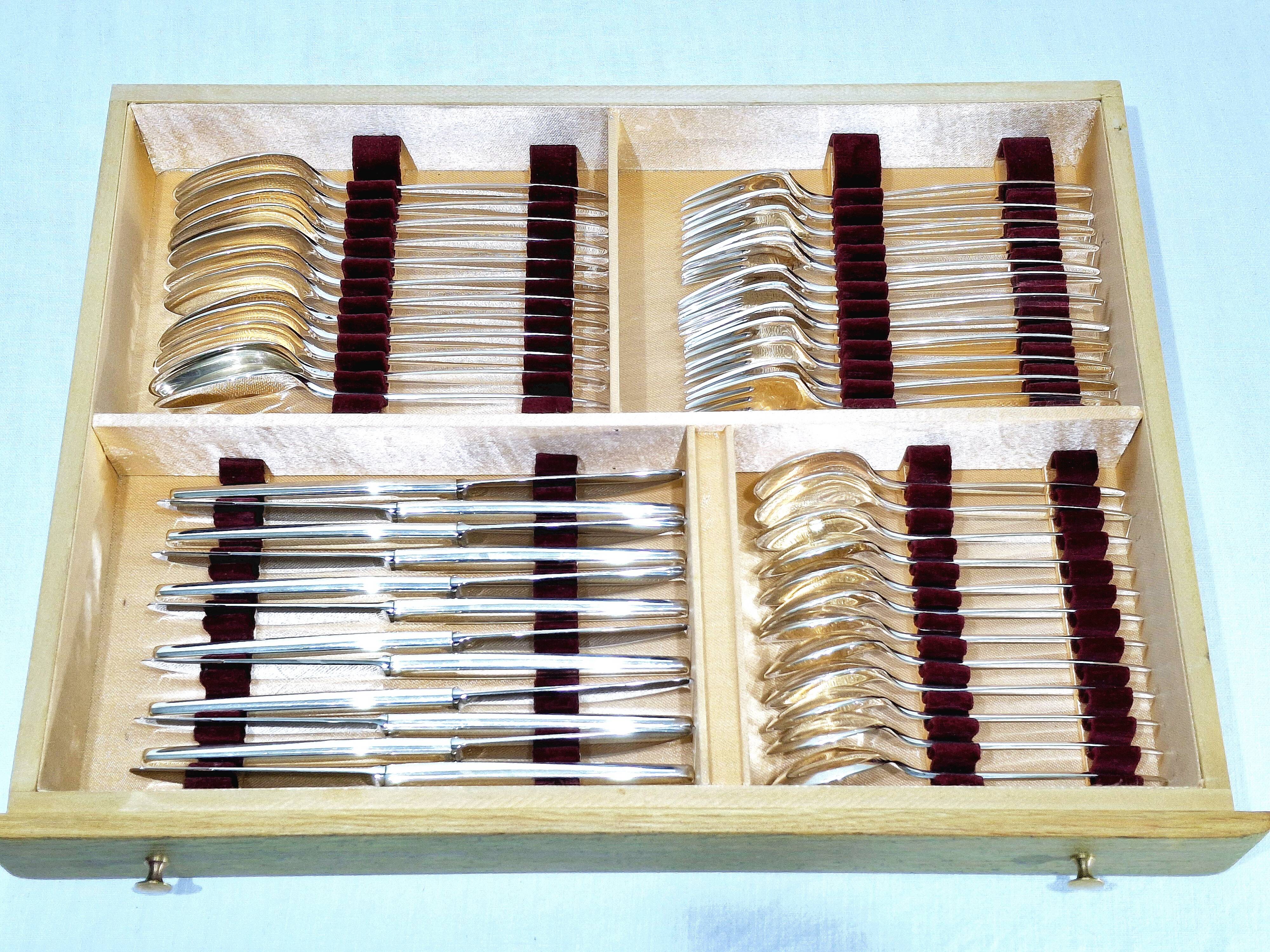 Georg jensen cutlery - cypress model - 133 pieces, sterling silver
