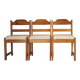 Chaises brutalistes en pin x 3