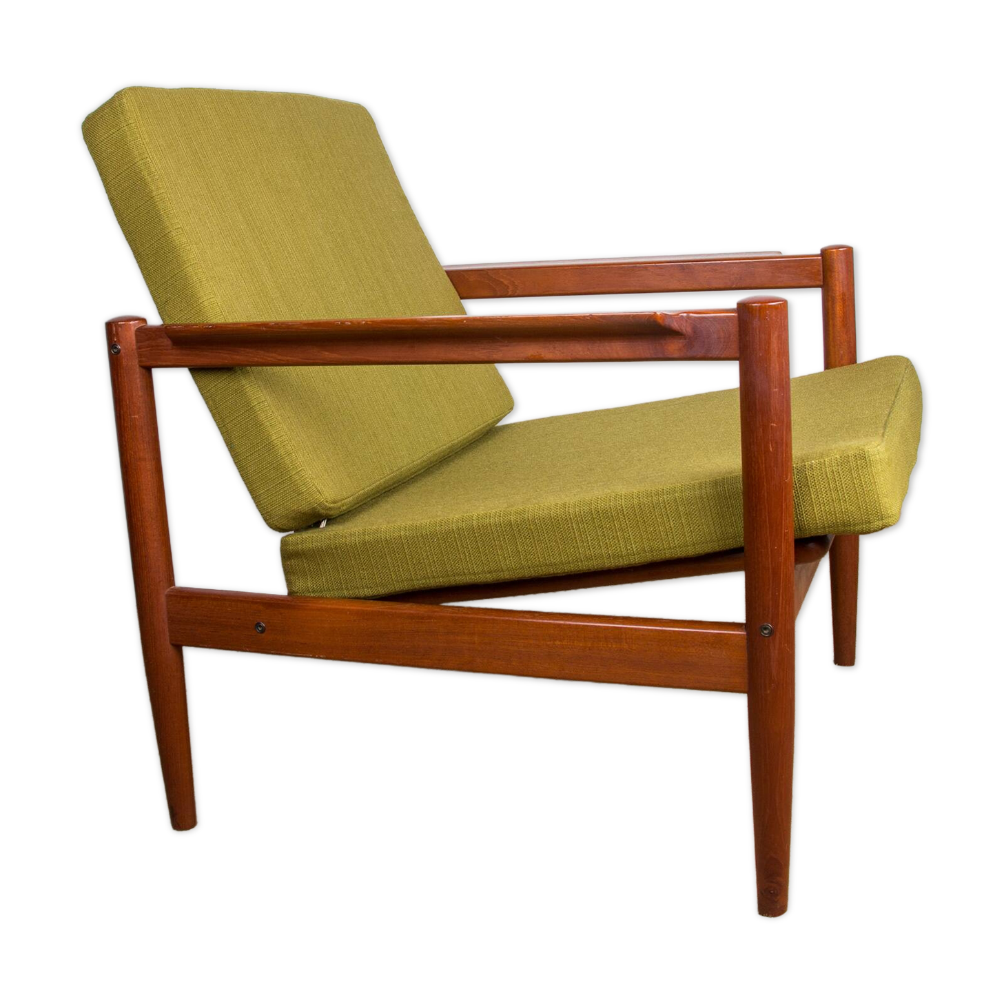 Danish Teak and fabric armchair by Børge Jensen & Sønner 1960.