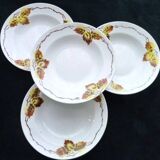 4 Orchies Moulin des Loups soup plates, Autumn 1920 model