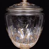 Stunning Antique Enameled Glass serving set for fruit, dessert or punch. 1880