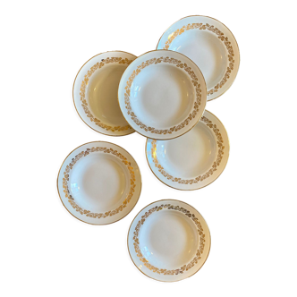 Set of 6 vintage hollow plates Moulin des Loups