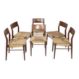 Teak Cane Chairs 351 Georg Leowald for Wilkhahn 1960s