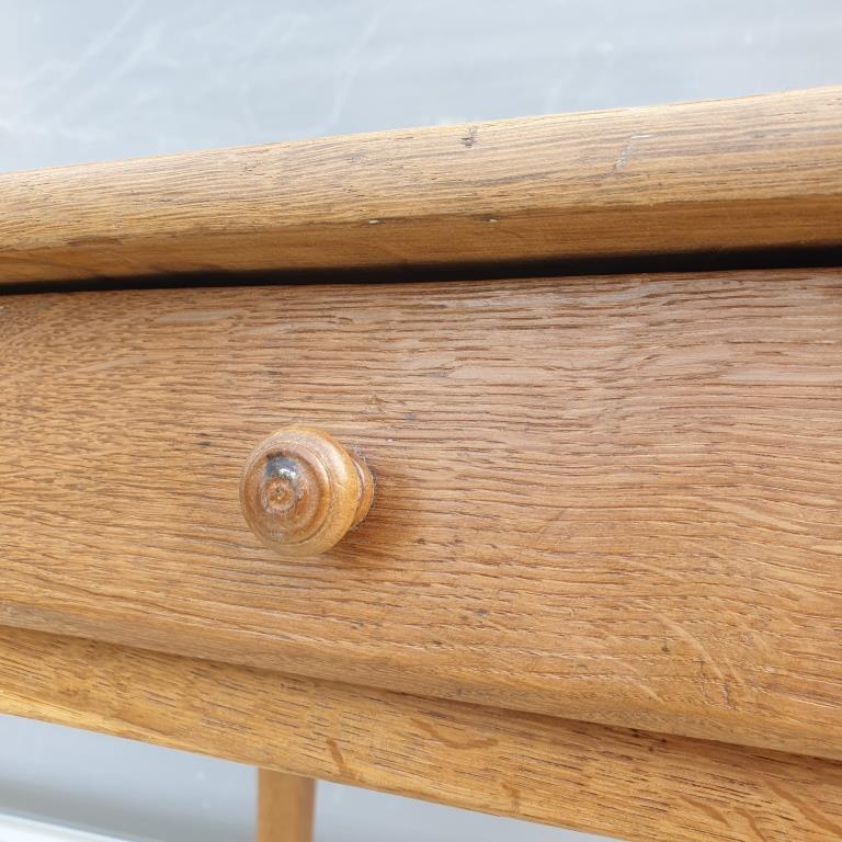 Office table campaign XIXth solid oak