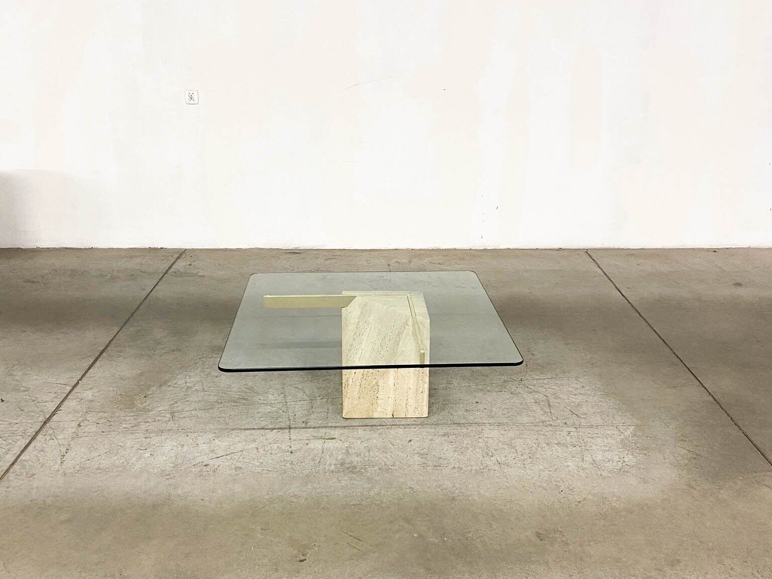 Italian travertine coffee table from Artedi, 1970s