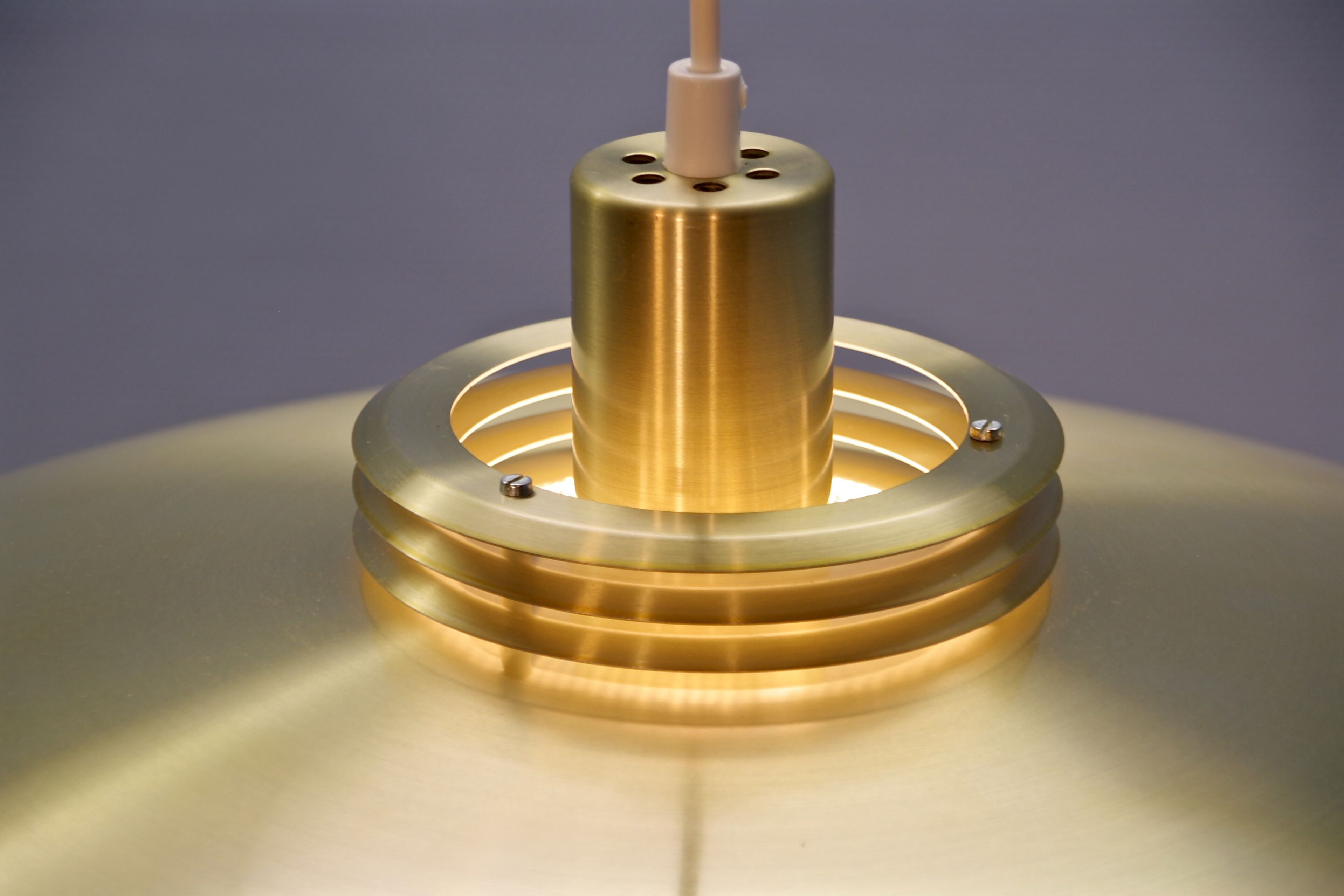Danish hanging lamp in brass, 1970s