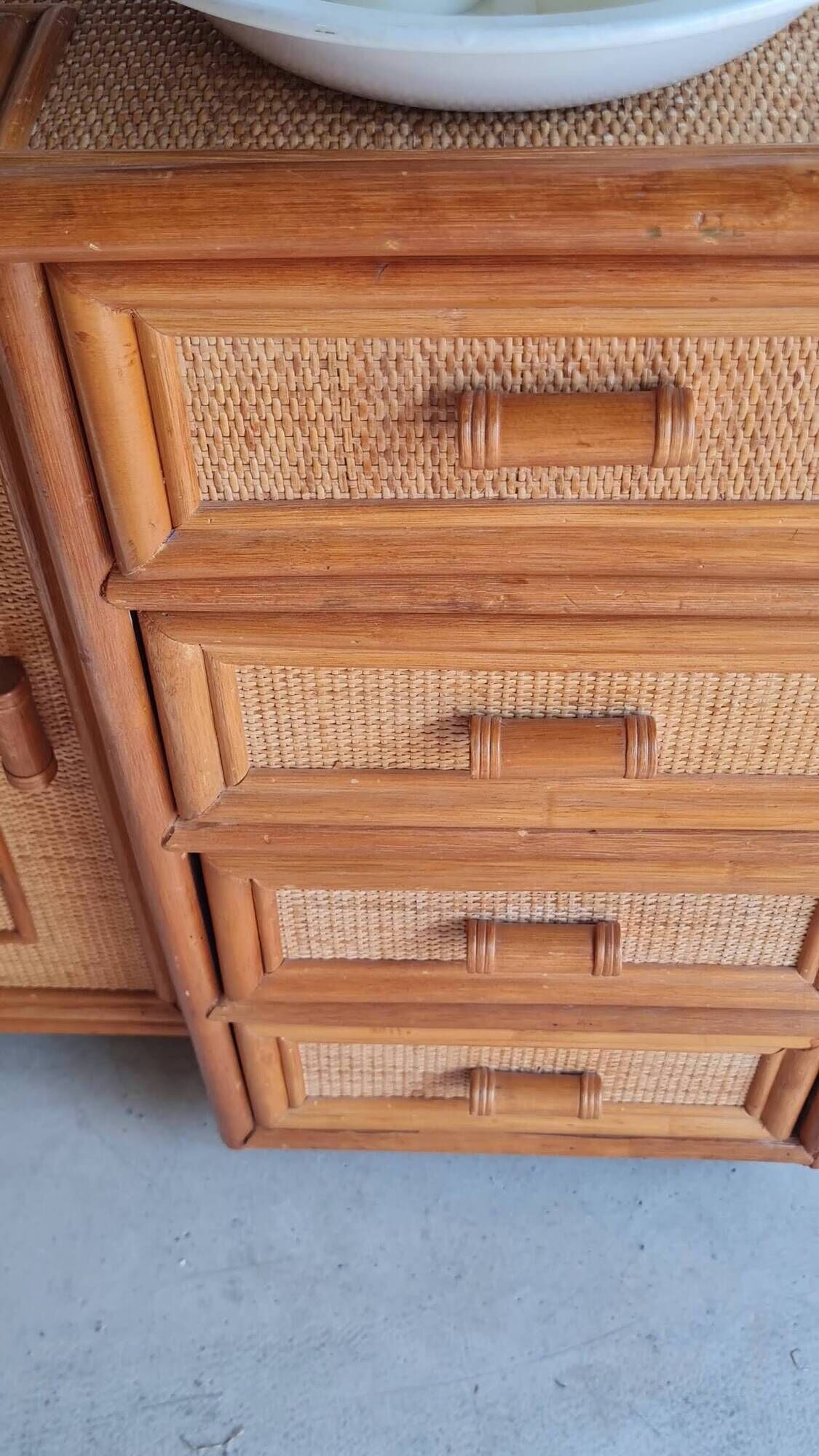 Vintage rattan sideboard - circa 1970