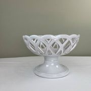Openwork fruit bowl signed Lallier from Moustier