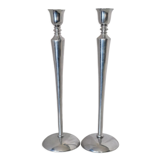 Pair of vintage metal candlesticks