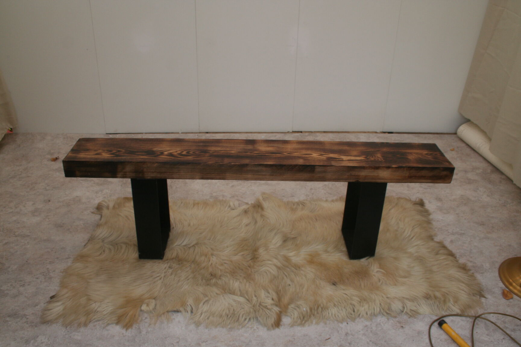 Wood and metal bench