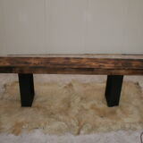 Wood and metal bench