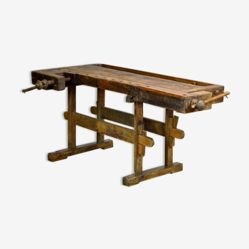 Antique Oak Carpenters Workbench, Circa 1910